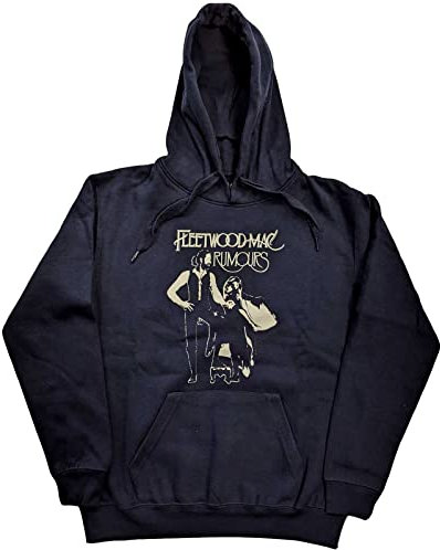 Fleetwood Mac Hoodie Rumours Band Logo Official Unisex Navy Blue Pullover L