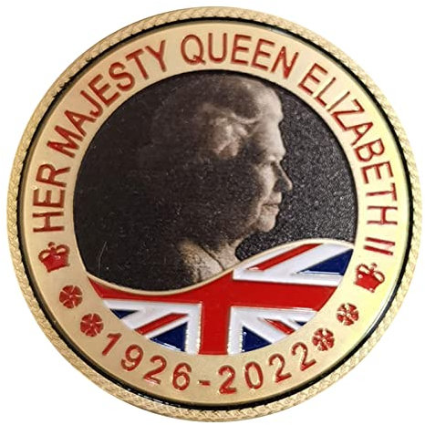 Vesone Moneta commemorativa della Regina Elisabetta II - 1926-2022 Moneta commemorativa della Regina d'Inghilterra,Moneta ricordo Non circolata di Sua Maestà Keepsake Home Decor