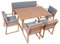 vanvilla Gartenmöbel Set Holz Sitzgruppe Gartenmöbelset Garnitur Terrasse Möbel Sitzgarnitur 1 Tisch Bank (3-Sitzer) 4 Sessel Auflage HELLGRAU