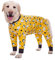 BT Bär Große Hundekleidung, Elastische Pet Onesie Schützen Gelenke Anti-Haar Anti Lecken, Wundschutz Pet Pyjamas Hund Overall für mittlere große Hunde (XXXL, Gelb)