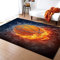 TEMLAN Flammenbasketball Teppiche Gegend, Cooler Rauch-Basketballsport Kleiner Teppich für Wohnzimmer, Schlafzimmer, Kinderzimmer, Büro, etc 100 x 150cm