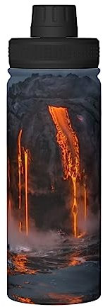 Kilauea - Botella de agua de acero inoxidable con aislamiento térmico para hombres y mujeres, para viajes, 18 onzas
