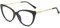 Cyxus Blaulichtfilter Brille Damen mit Katzenauge Leichtes TR90 Mode Vintage Brille Ohne Stärke Anti Schädliches Blaulicht UV400 von Handy Computer 8144 (01-Schwarz&Gold)
