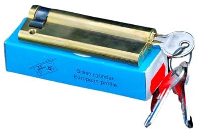 pokm toolsmarket - Halbzylinder 9/45 mm, mit 15 Schlüssel, Zylinderschloss Türschloss aus Messing, Profilzylinder EU- Produktion, von 3 bis 50 Schlüssel zur Auswahl, Schloss für Haustür