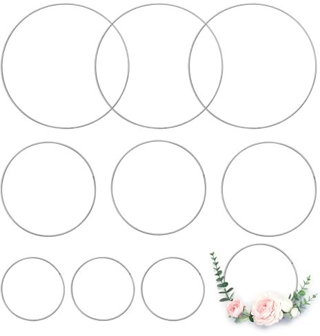 Metallringe Drahtringe zum Basteln in 3 Größen 10cm 15cm 20cm Silber Dekoringe zum Aufhängen für Makramee Traumfänger Hochzeitskranz und Wandbehang