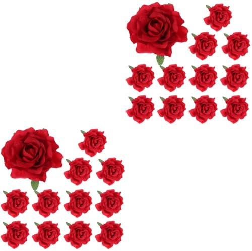 Baluue Pièces agrafe rose bouquet de roses broche fleur rouge broche fleur de mariage curls wavy hair pince cheveux pince à cheveux barrettes barrette de rose polyester