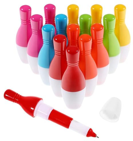 LINGJIA 20 Stück Bowling Mitgebsel, Bowlingkugel, Mini Kugelschreiber, Mini Bowling Kugelschreiber, Druckkugelschreiber, Schulbedarf, Schreibwaren, Bowling Zubehör für Kinder, Blaue Mine