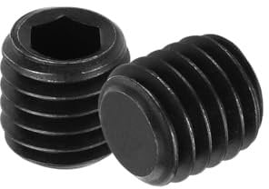 sourcing map Gewindestifte mit Innensechskant, M8 x 8 mm, Stahllegierung, Flachspitze, Gewindestift für Türgriffe, Reparatur, Lampen, Schwarz, 10 Stück