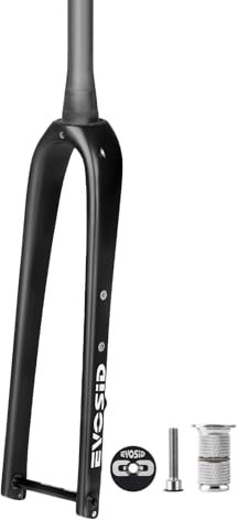 BSFHQS Gravel Road Bikes Rigid Forks 700C Full Carbon Fiber Bike Forks C/Disc Brake Bikes Front Forks 12 * 100mm Thru Axle 1-1/2 Tapered Tube Max 700 * 45C Tire(Black white)