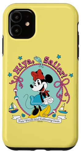 iPhone 11 Disney Cruise Sailing Minnie Mouse Hiya Sailor Cute Yellow Case