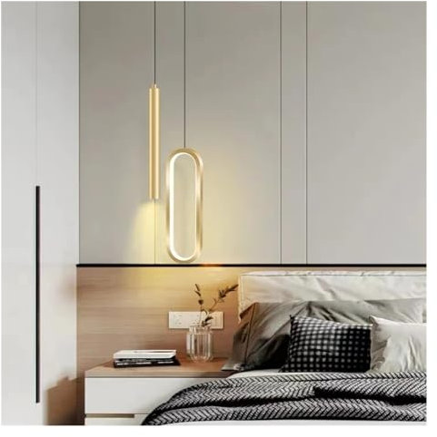 KOIAMVZW Lámparas Colgantes de araña LED Minimalistas Modernas - Dormitorio, mesita de Noche, suspensiones de luz de línea Larga, luminaria para decoración del hogar, lámpara Colgante de Techo LED