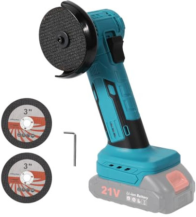 Smerigliatrice angolare per batterie Makita da 18 V, mini smerigliatrice angolare con 2 batterie da 3000 mAh, motore brushless, 2 dischi da taglio, smerigliatrice angolare elettrica per metallo