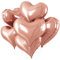 Froova 24 Inch Rose Gold Heart Balloons Large Metallic Rosegold Heart Shaped Foil Mylar Balloon for Women Girls Wedding Marriage Anniversary Engagement Baby Bridal Shower Birthday Party Decor