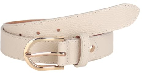 MIRROSI Ledergürtel Damen Herren Gürtel, Made in Italy, 3cm breit (Beige (Goldene Schnalle), 100cm)
