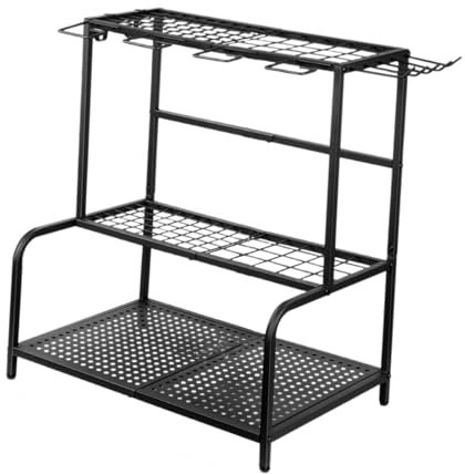 Fenteer Garden Tool Organizer with Wheels Rack Space Saving Yard Tools Storage Stand for Garage for Shed Backyard Patio Yard Cleaning