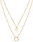 day.berlin Damen Halskette Circle in Gold 18k vergoldet, Layering Kette 42cm & 50cm Länge + 5cm, variable Länge mit Ring und Coin Anhänger, 316L Edelstahl nickelfrei und wasserfest