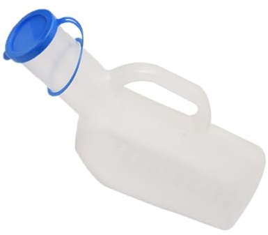 Pot D'urinoir 1000ml en Plastique, Portable pour Personnes Âgées | Domicile et Voyage, Grosse Capacité, Bleu, Pratique pour Patients Alités, Format Compact
