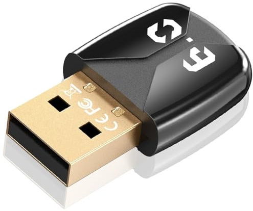 Bluetooth Adapter 6.0, USB Bluetooth Stick(EDR & BLE) Plug and Play Dongle für PC für PC Laptop Desktop Computer, unterstützt Windows 11/10/8.1/7