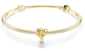 Swarovski Lifelong Armreif, Rundschliff, Herz, Weiß, Goldlegierungsschicht