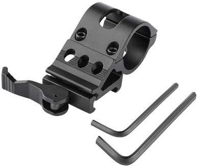 Daleweo Soporte para Linterna de Cierre Rápido, Ranura 21 mm, Clip de Aluminio para Rieles de 25,4 mm, Compatible con LED Lenser, Linternas Tácticas y de Policía, Negro