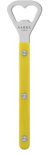 SABRE PARIS - Bottle Opener 16.3 cm - Bistrot Collection - Perfect for oppening Beer Bottles - Stainless Steel & Nylon - Dishwasher Safe - Yellow - Brilliant Finish