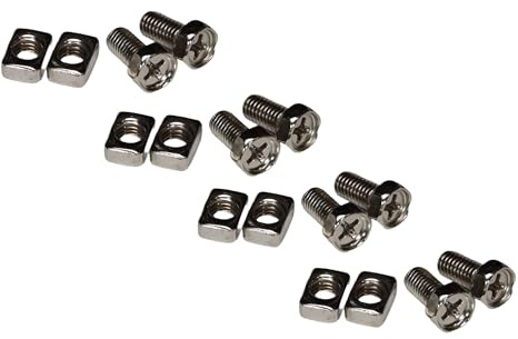 Tornillos de batería IONI M5, compatibles con batería scooter, batería moto | Longitud de rosca 10 mm, ranurada, 8 tornillos y 8 tuercas para polos de batería