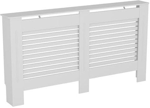 Vida Designs Milton Radiator Cover Modern White Painted MDF Cabinet, Large (H: 82 / W: 152 / D: 19 cm)