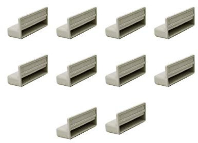 The Bed Slats Company 63 mm Einzelbett-Lattenhalter-Kappen für Holzrahmen (10 Stück) aus Kunststoff in Grau/Taupe für 63 mm Federbettleisten