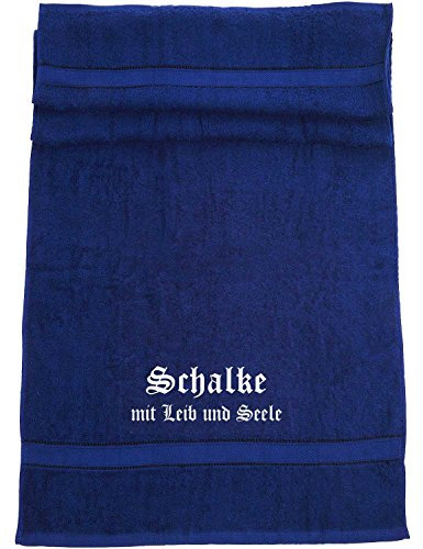 ShirtShop-Saar Schalke - mit Leib und Seele; Familie Badetuch, dunkelblau