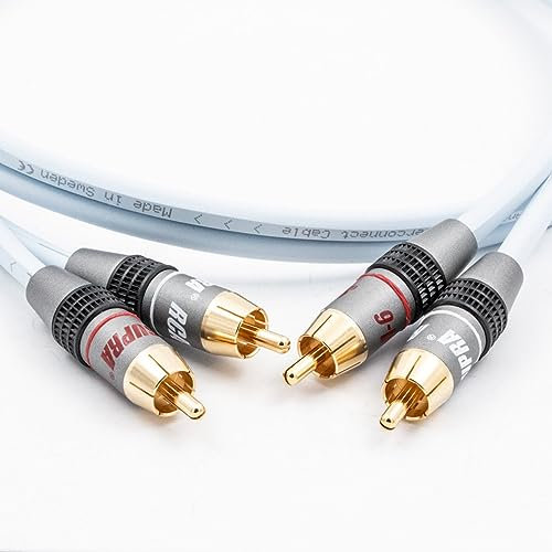 Supra Cables Dual RCA HiFi Kabel - 2 RCA Mit 6 Stecker (0,5 m)