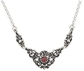 Gerry Eder 15.0167 Damen Collier Sterling-Silber 925 Silber Rot Granat 47 cm