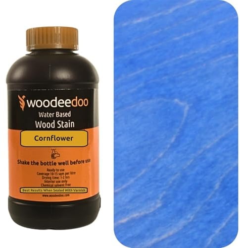 WooDeeDoo Water Based Wood Stain | Wood Dye | Ready to Use | Environmentally Friendly | Solvent Free | Odour Free | 450 ml | Cornflower