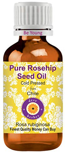 Deve Herbes Pure Huile de graines de rose musquée (Rosa rubiginosa) pressé à froid 10ml (0.33 oz)