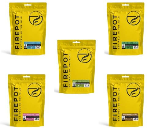 Firepot Vegan Ration Expedition Pack (5 Meal) - Healthy Dehydrated Expedition Food