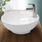ECD Germany Design Waschbecken Waschtisch Ø 455 x 185 mm aus Keramik Rund Weiß - Aufsatzbecken Aufsatzwaschbecken Handwaschbecken Aufsatzwaschtisch Spülbecken Wasserfall Waschschale Waschschüssel