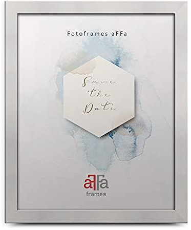 aFFa frames, Hekla, Cadre photo en MDF rectangulaire facile d'entretien avec façade en verre acrylique, Blanc 24x30 cm