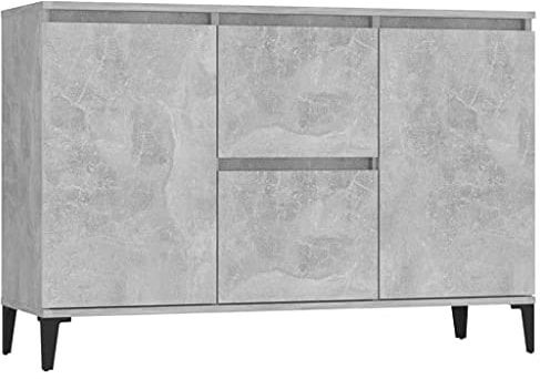 vidaXL Aparador Entrada Acento Pasillo Vestíbulo Recibidor Auxiliar Decoración Hogar Casa Escritorio Mueble de Contrachapada Gris Hormigón 104x35x70cm
