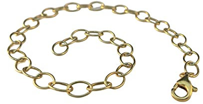 Beate Stohr - Armband Gold Silber 925, Länge bis 21cm mit Karabinerverschluss, individuell einstellbares Armband für Charms, für Damen & Mädchen, Bettelarmband