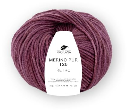 Merino Pur 125 Retro Strickgarn, 100% Extrafeine Merinowolle, Handgefärbt, Ton-in-Ton Farbverlauf (134 azale mel.)