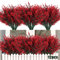 RECUTMS 12 Bundles Artificial Flowers Outdoor Fake Flowers for Decoration UV Resistant No Fade Faux Plastic Plants Garden Porch Window Box Décor, Flores Artificiales para Decoracion 12Pcs(Red)
