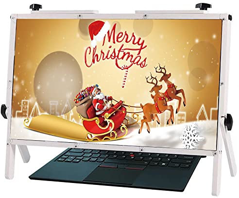 WSZGR Ipad Screen Magnifier, Gaming Video Monitor Amplifier Holder for Phone Laptop, Laptop Screen Magnifier 22 Inch - Ultra-Clear Blu-Ray 3X Magnifying Lens, White