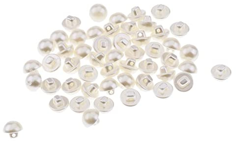 zalati 2 Löcher Kunststoffknöpfe 50 Stück Kunstperlen mit Schaft DIY zum Nähen von Kleidung 10 mm