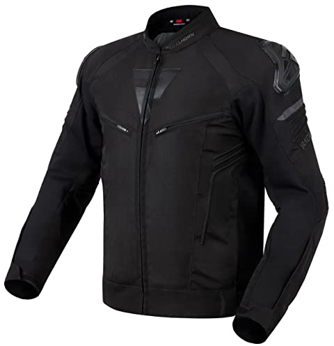 REBELHORN Vandal Motorradjacke Herren | Textil | Abnehmbare Wasserdichte Membran | Ellbogen und Schulterprotektoren Stufe 2 | Schulterschieber | 5 Belüftungskanäle | Größen bis 10XL
