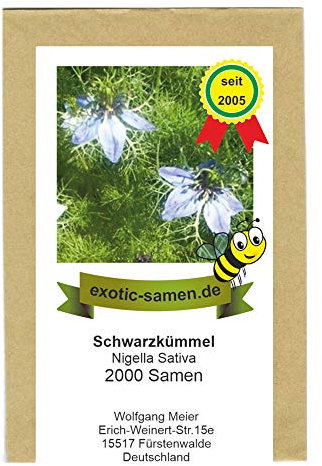 Schwarzkümmel - Bienenweide - Nigella sativum - 2000 Samen