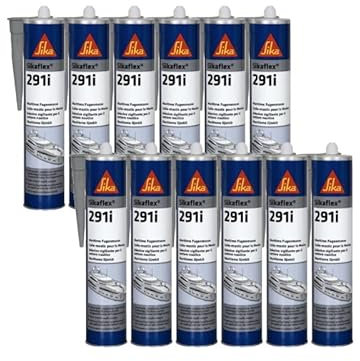 Lot de 12 colles mastic marine SIKA Sikaflex 291i - Gris - 300ml