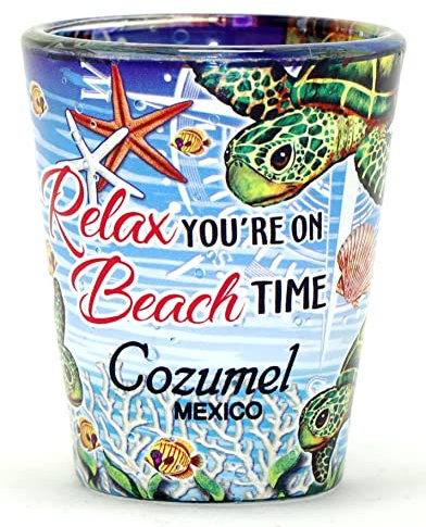 Cozumel Mexiko Turtle Relax In and Out Schnapsglas