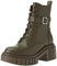 The Drop Women's Anfibi con Zeppa e Lacci Koi, Oliva, 39