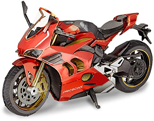Piececool 3D Puzzle Metall Motorradmodell Motorrad, 3D Metall Puzzle für 340 Edelstahl, Ganzes Metall, 1:1 Wiederherstellen Sammlung, Geburtstagsgeschenk, Modellbausatz Erwachsene, 218 Teile