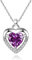 EXGOX Silber Kette Dame Silber Herz Halsketten 925 Sterling Silber Kristall Herz Anhänger Halskette Liebe Einstellbare Silber Halskette Frauen Geburtstag Weihnachten