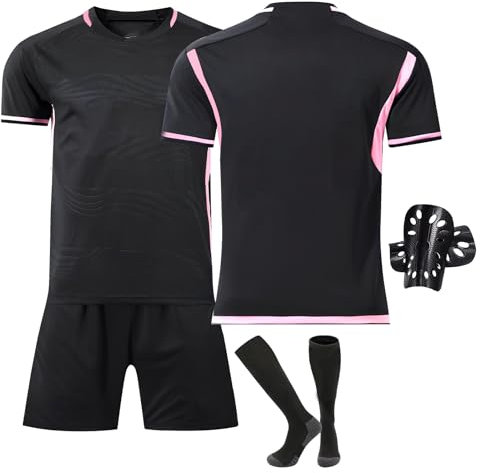 Ronronner Fussball Trikot Kinder, Fußball Trikot Heim/Auswärtstrikot, FußBalltrikot Kinder, Fussball T-Shirt Shorts Socken und Schienbeinschoner Set -24